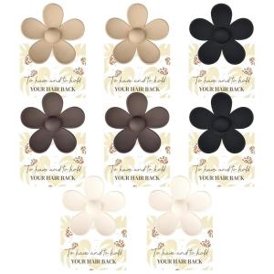 imageDEEKA Bachelorette Party Favors Bridesmaid Proposal Gifts 8 Pack Flower Hair Claw Clips with Floral Card Large Hair Clips Bridal Party Gift for Bridesmaids Last Toast On The CoastBeigeKhakiCoffeeBlack