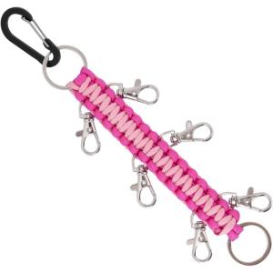 imageDEEKA Paracord Handmade Cheer Bows Holder for Cheerleading Teen Girls High School College SportsLigut PinkHot Pink