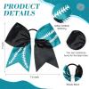 imageDEEKA 12 PCS Softball Cheer Bows with 2 Glitter Stitching Cheerleader Team Bows Elastic Band for Softball Sports Girls Neon YellowRed StitchingBlackTealWhite Stitching