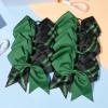 imageDEEKA 12 PCS Softball Cheer Bows with 2 Glitter Stitching Cheerleader Team Bows Elastic Band for Softball Sports Girls Neon YellowRed StitchingGreenBlackGreen Stitching