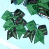 imageDEEKA 12 PCS Softball Cheer Bows with 2 Glitter Stitching Cheerleader Team Bows Elastic Band for Softball Sports Girls Neon YellowRed StitchingGreenBlackGreen Stitching