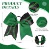 imageDEEKA 12 PCS Softball Cheer Bows with 2 Glitter Stitching Cheerleader Team Bows Elastic Band for Softball Sports Girls Neon YellowRed StitchingGreenBlackGreen Stitching