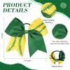 imageDEEKA 12 PCS Softball Cheer Bows with 2 Glitter Stitching Cheerleader Team Bows Elastic Band for Softball Sports Girls Neon YellowRed StitchingGreenYellowGreen Stitching