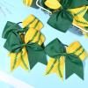 imageDEEKA 12 PCS Softball Cheer Bows with 2 Glitter Stitching Cheerleader Team Bows Elastic Band for Softball Sports Girls Neon YellowRed StitchingGreenYellowGreen Stitching