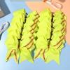 imageDEEKA 12 PCS Softball Cheer Bows with 2 Glitter Stitching Cheerleader Team Bows Elastic Band for Softball Sports Girls Neon YellowRed StitchingNeon YellowRed Stitching