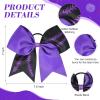 imageDEEKA 12 PCS Softball Cheer Bows with 2 Glitter Stitching Cheerleader Team Bows Elastic Band for Softball Sports Girls Neon YellowRed StitchingPurpleBlackPurple Stitching