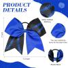 imageDEEKA 12 PCS Softball Cheer Bows with 2 Glitter Stitching Cheerleader Team Bows Elastic Band for Softball Sports Girls Neon YellowRed StitchingRoyal BlueBlackRoyal Blue Stitching