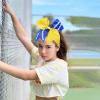 imageDEEKA 12 PCS Softball Cheer Bows with 2 Glitter Stitching Cheerleader Team Bows Elastic Band for Softball Sports Girls Neon YellowRed StitchingYellowRoyal BlueWhite Stitching