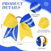 imageDEEKA 12 PCS Softball Cheer Bows with 2 Glitter Stitching Cheerleader Team Bows Elastic Band for Softball Sports Girls Neon YellowRed StitchingYellowRoyal BlueWhite Stitching
