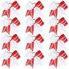 imageDEEKA 12 PCS Softball Cheer Bows with 2 Glitter Stitching Cheerleader Team Bows Elastic Band for Softball Sports Girls Neon YellowRed StitchingWhiteRedWhite Stitching