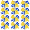 imageDEEKA 12 PCS Softball Cheer Bows with 2 Glitter Stitching Cheerleader Team Bows Elastic Band for Softball Sports Girls Neon YellowRed StitchingYellowRoyal BlueWhite Stitching