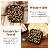 imageDEEKA Western Jewelry Box Case Real Leather Cow Print Cowhide Tooled Travel Jewelry Organizer Gifts Christmas Gifts for Women Country Girls Cowgirl Stuff Portable Travel Accessories BlackBrown Leopard