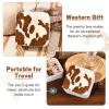 imageDEEKA Western Jewelry Box Case Real Leather Cow Print Cowhide Tooled Travel Jewelry Organizer Gifts Christmas Gifts for Women Country Girls Cowgirl Stuff Portable Travel Accessories BlackWhiteBrown