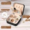 imageDEEKA Western Jewelry Box Case Real Leather Cow Print Cowhide Tooled Travel Jewelry Organizer Gifts Christmas Gifts for Women Country Girls Cowgirl Stuff Portable Travel Accessories BlackBlack Cowhide