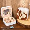 imageDEEKA Western Jewelry Box Case Real Leather Cow Print Cowhide Tooled Travel Jewelry Organizer Gifts Christmas Gifts for Women Country Girls Cowgirl Stuff Portable Travel Accessories BlackWhiteBrown