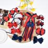 imageDEEKA Navy ampamp White School Hair Accessories Set 13 Pcs Uniform Hair Bow Headband Clips Hair Ties Curly Korker Bows for Little Toddler School Girls NavyampampWhiteNavy BlueRed