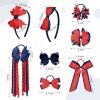 imageDEEKA Navy ampamp White School Hair Accessories Set 13 Pcs Uniform Hair Bow Headband Clips Hair Ties Curly Korker Bows for Little Toddler School Girls NavyampampWhiteNavy BlueRed