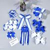 imageDEEKA Navy ampamp White School Hair Accessories Set 13 Pcs Uniform Hair Bow Headband Clips Hair Ties Curly Korker Bows for Little Toddler School Girls NavyampampWhiteRoyal BlueWhite