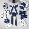 imageDEEKA Navy ampamp White School Hair Accessories Set 13 Pcs Uniform Hair Bow Headband Clips Hair Ties Curly Korker Bows for Little Toddler School Girls NavyampampWhiteNavyWhite