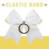imageDEEKA 1 PCS 8quot Large Glitter Cheer Bows with Iridescent Rhinestones Colorful Stiff Hair Elastic Band Ponytail Holder for Cheerleader Girls Sports WhiteWhiteYellowBlack