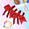 imageDEEKA 8 PCS Football Cheer Bows with Glitter Laces and Stripes Cheerleader Sports Team Bows Elastic Band for Cheerleading Girls MaroonGlitter SilverWhiteRedGlitter BlackWhite
