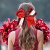 imageDEEKA 8 PCS Football Cheer Bows with Glitter Laces and Stripes Cheerleader Sports Team Bows Elastic Band for Cheerleading Girls MaroonGlitter SilverWhiteRedGlitter BlackWhite