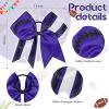 imageDEEKA 8 PCS Football Cheer Bows with Glitter Laces and Stripes Cheerleader Sports Team Bows Elastic Band for Cheerleading Girls MaroonGlitter SilverWhitePurpleGlitter BlackWhite