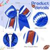 imageDEEKA 8 PCS Football Cheer Bows with Glitter Laces and Stripes Cheerleader Sports Team Bows Elastic Band for Cheerleading Girls MaroonGlitter SilverWhiteRoyal BlueGlitter WhiteRed