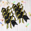 imageDEEKA 8 PCS Football Cheer Bows with Glitter Laces and Stripes Cheerleader Sports Team Bows Elastic Band for Cheerleading Girls MaroonGlitter SilverWhiteBlackGlitter GoldWhite