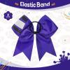 imageDEEKA 8 PCS Football Cheer Bows with Glitter Laces and Stripes Cheerleader Sports Team Bows Elastic Band for Cheerleading Girls MaroonGlitter SilverWhitePurpleGlitter BlackWhite