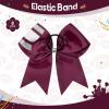 imageDEEKA 8 PCS Football Cheer Bows with Glitter Laces and Stripes Cheerleader Sports Team Bows Elastic Band for Cheerleading Girls MaroonGlitter SilverWhiteMaroonGlitter SilverWhite