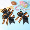 imageDEEKA 8 PCS Football Cheer Bows with Glitter Laces and Stripes Cheerleader Sports Team Bows Elastic Band for Cheerleading Girls MaroonGlitter SilverWhiteBlackGlitter OrangeWhite