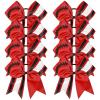 imageDEEKA 8 PCS Football Cheer Bows with Glitter Laces and Stripes Cheerleader Sports Team Bows Elastic Band for Cheerleading Girls MaroonGlitter SilverWhiteRedGlitter BlackWhite