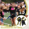 imageDEEKA 8 PCS Football Cheer Bows with Glitter Laces and Stripes Cheerleader Sports Team Bows Elastic Band for Cheerleading Girls MaroonGlitter SilverWhiteBlackGlitter GoldWhite