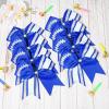 imageDEEKA 8 PCS Football Cheer Bows with Glitter Laces and Stripes Cheerleader Sports Team Bows Elastic Band for Cheerleading Girls MaroonGlitter SilverWhiteRoyal BlueGlitter SilverWhite