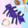 imageDEEKA 8 PCS Football Cheer Bows with Glitter Laces and Stripes Cheerleader Sports Team Bows Elastic Band for Cheerleading Girls MaroonGlitter SilverWhitePurpleGlitter BlackWhite