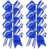 imageDEEKA 8 PCS Football Cheer Bows with Glitter Laces and Stripes Cheerleader Sports Team Bows Elastic Band for Cheerleading Girls MaroonGlitter SilverWhiteRoyal BlueGlitter SilverWhite