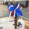 imageDEEKA 8 PCS Football Cheer Bows with Glitter Laces and Stripes Cheerleader Sports Team Bows Elastic Band for Cheerleading Girls MaroonGlitter SilverWhiteRoyal BlueGlitter WhiteRed