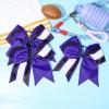 imageDEEKA 8 PCS Football Cheer Bows with Glitter Laces and Stripes Cheerleader Sports Team Bows Elastic Band for Cheerleading Girls MaroonGlitter SilverWhitePurpleGlitter BlackWhite