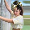imageDEEKA 8 PCS Football Cheer Bows with Glitter Laces and Stripes Cheerleader Sports Team Bows Elastic Band for Cheerleading Girls MaroonGlitter SilverWhiteBlackGlitter GoldWhite