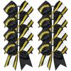 imageDEEKA 8 PCS Football Cheer Bows with Glitter Laces and Stripes Cheerleader Sports Team Bows Elastic Band for Cheerleading Girls MaroonGlitter SilverWhiteBlackGlitter GoldWhite