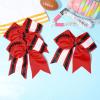 imageDEEKA 8 PCS Football Cheer Bows with Glitter Laces and Stripes Cheerleader Sports Team Bows Elastic Band for Cheerleading Girls MaroonGlitter SilverWhiteRedGlitter BlackWhite