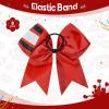 imageDEEKA 8 PCS Football Cheer Bows with Glitter Laces and Stripes Cheerleader Sports Team Bows Elastic Band for Cheerleading Girls MaroonGlitter SilverWhiteRedGlitter BlackWhite