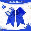 imageDEEKA 8 PCS Football Cheer Bows with Glitter Laces and Stripes Cheerleader Sports Team Bows Elastic Band for Cheerleading Girls MaroonGlitter SilverWhiteRoyal BlueGlitter SilverWhite