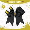imageDEEKA 8 PCS Football Cheer Bows with Glitter Laces and Stripes Cheerleader Sports Team Bows Elastic Band for Cheerleading Girls MaroonGlitter SilverWhiteBlackGlitter GoldWhite