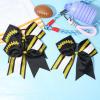 imageDEEKA 8 PCS Football Cheer Bows with Glitter Laces and Stripes Cheerleader Sports Team Bows Elastic Band for Cheerleading Girls MaroonGlitter SilverWhiteBlackGlitter GoldWhite
