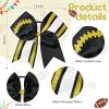 imageDEEKA 8 PCS Football Cheer Bows with Glitter Laces and Stripes Cheerleader Sports Team Bows Elastic Band for Cheerleading Girls MaroonGlitter SilverWhiteBlackGlitter GoldWhite