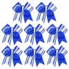 imageDEEKA 8 PCS Football Cheer Bows with Glitter Laces and Stripes Cheerleader Sports Team Bows Elastic Band for Cheerleading Girls MaroonGlitter SilverWhiteRoyal BlueGlitter SilverWhite