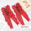 imageDEEKA 12 PCS Glitter Collegiate Style Cheer Bows Long Tail Skinny Shiny Cheer Bow Ponytail Holder Handmade Bows for Girls Teens Cheerleader Sports Light PinkRed