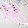 imageDEEKA 12 PCS Glitter Collegiate Style Cheer Bows Long Tail Skinny Shiny Cheer Bow Ponytail Holder Handmade Bows for Girls Teens Cheerleader Sports Light PinkLight Pink